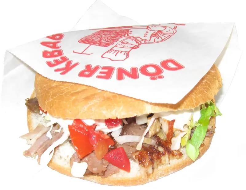 Kebab Burger: panino piccolo con carne kebab, verdure e salse